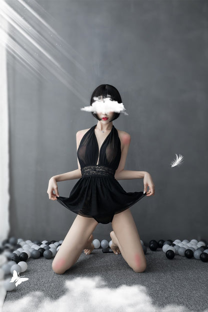 Sheer Backless Nightdress