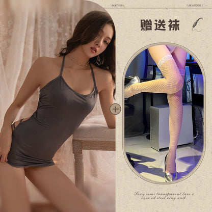 U-cut Sheer Nightdress 