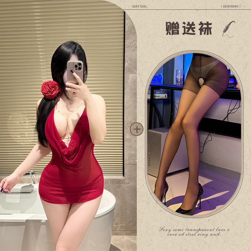 Sheer Backless Chemise