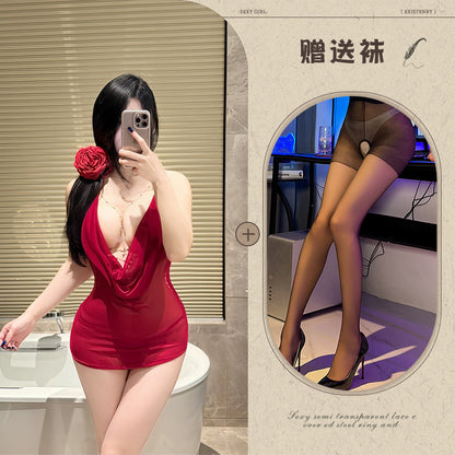 Sheer Backless Chemise