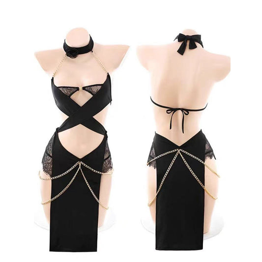 Bodysuit ng Detalye ng Chain 