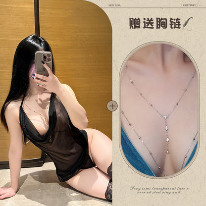 Sheer Backless Chemise