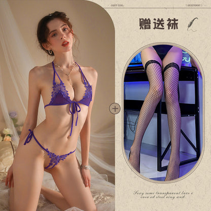 Open Crotch Bikini Set