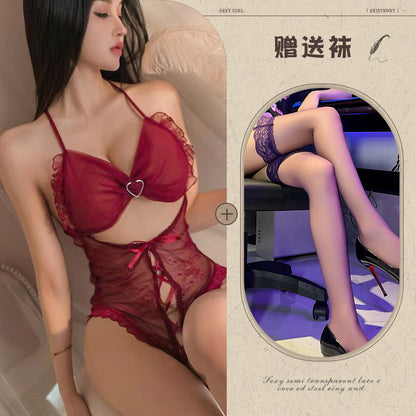 Lace Open Crotch Bodysuit