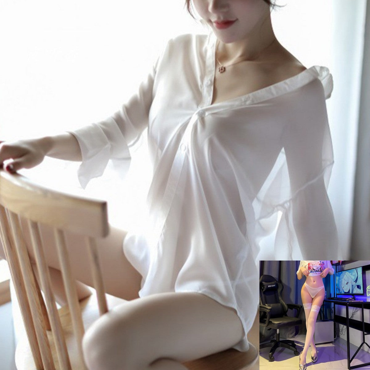 Sheer White Shirt Dress