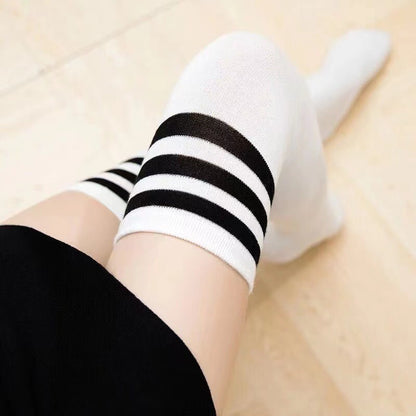School Stripe Thigh Highs