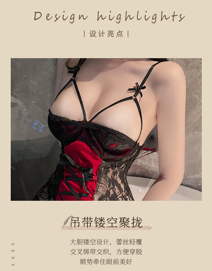 Red Lace Teddy Set