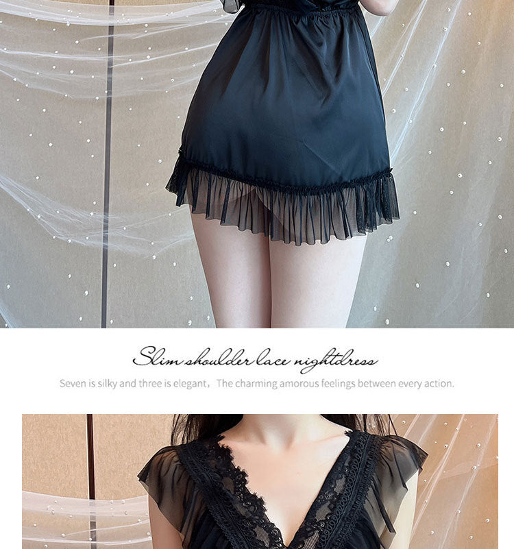 Silk Lace Chemise Set
