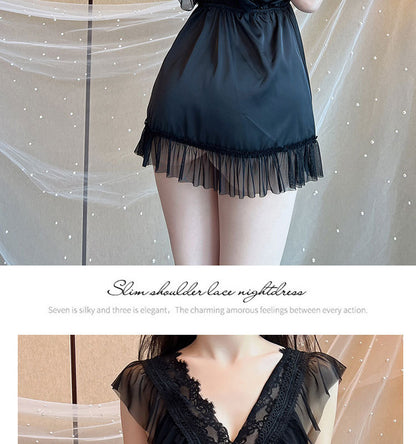 Silk Lace Chemise Set