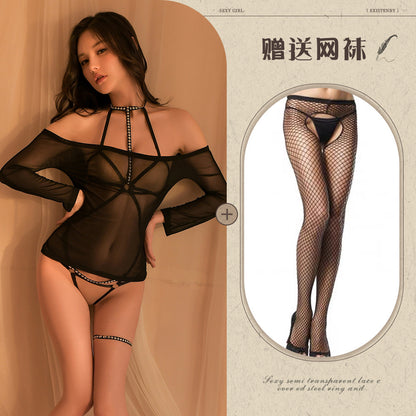 Studded Mesh Lingerie 