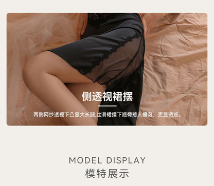 Sheer Satin Lace Nightdress