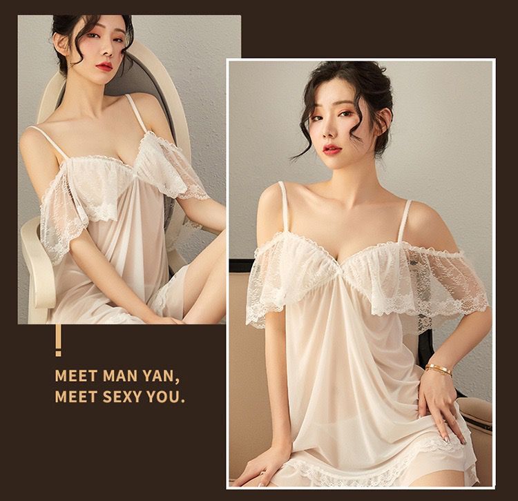 Sheer Chiffon Robe with Lace Trim