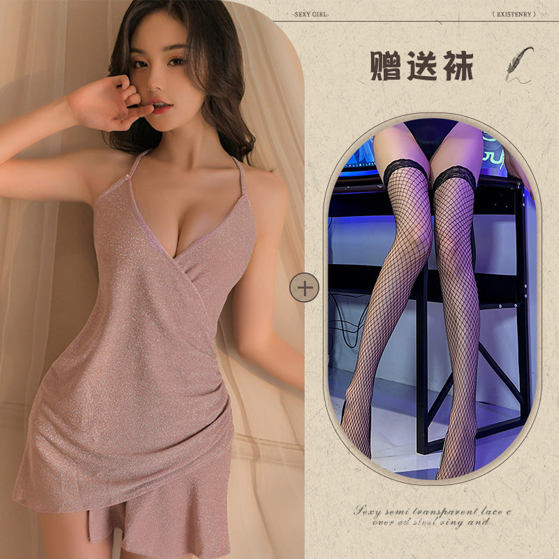 Glitter V-neck Chemise