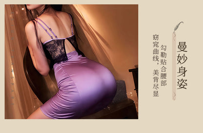 Deep V Qipao Dress