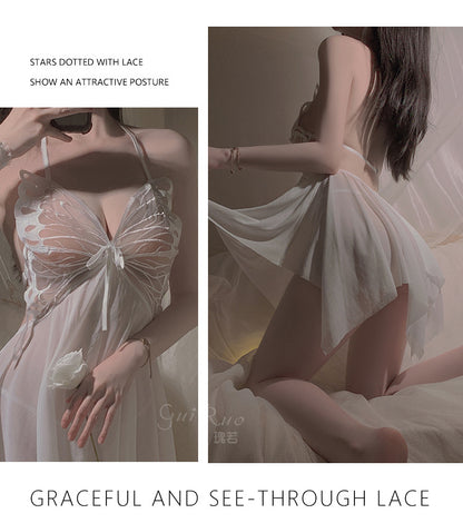 Butterfly Sheer Lingerie Nightgown