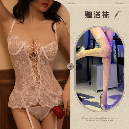Underwire Open Crotch Teddy 