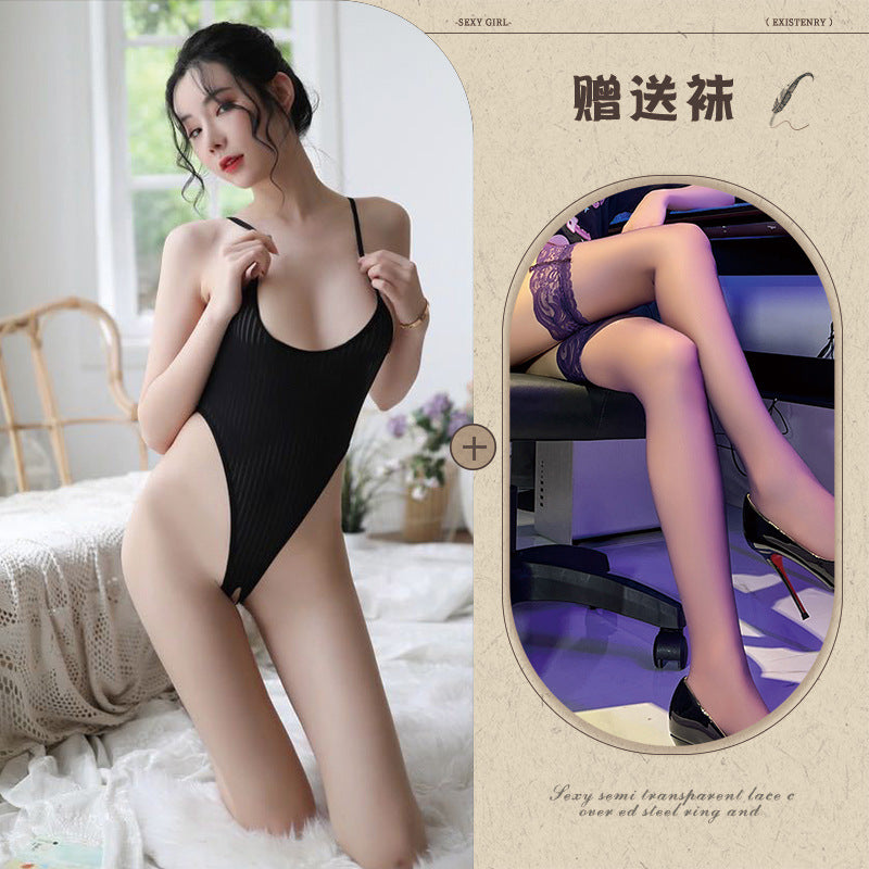 High-Slit Swimwear Bodysuit