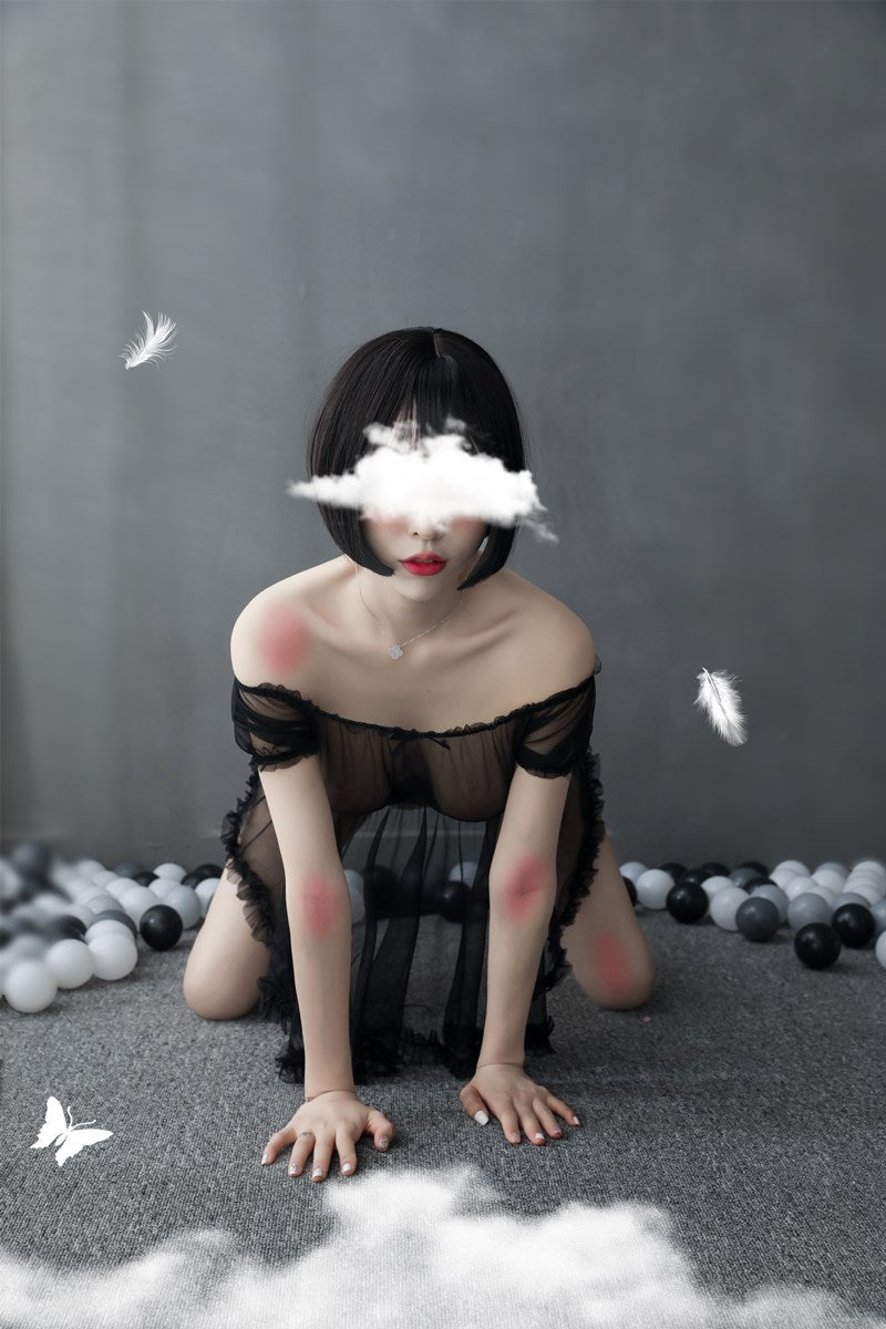 Sheer Off-shoulder Gown