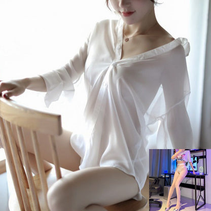 Sheer White Shirt Dress