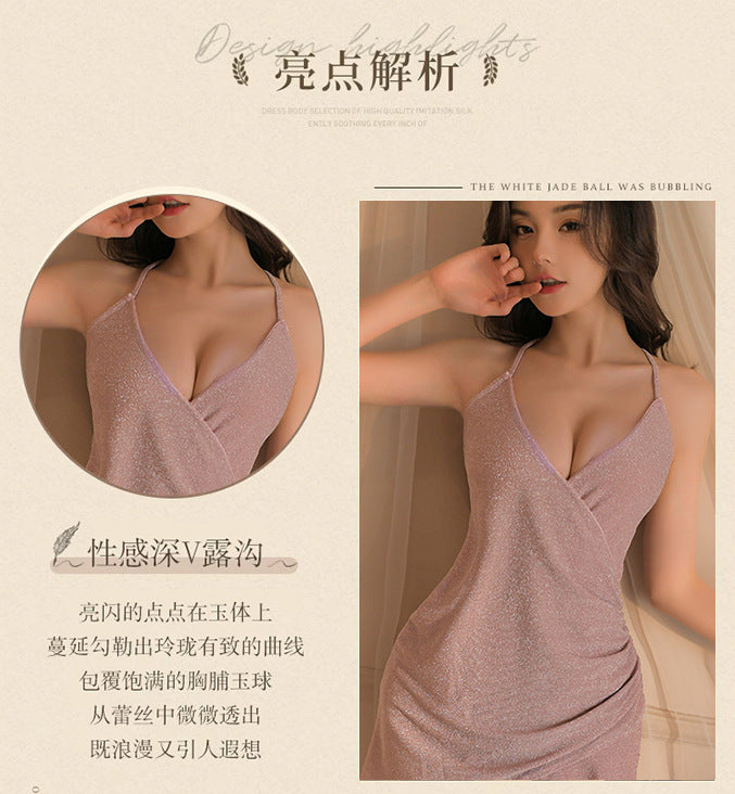 Glitter V-neck Chemise