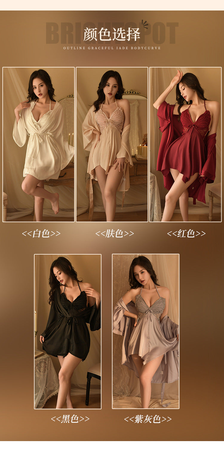 Silk Robe at Chemise Set 