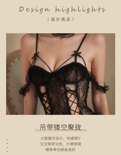 Sheer Lace Push-up Teddy