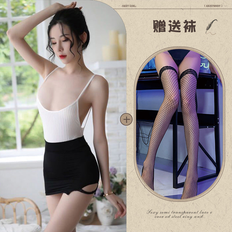 High-Slit Swimwear Bodysuit