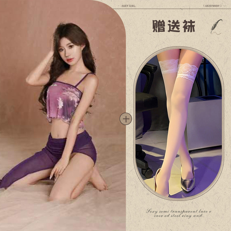 High-Slit Chiffon Dress