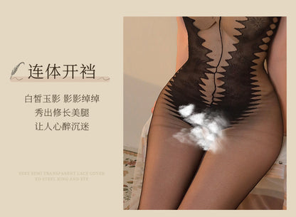 Sheer Tease Open-Crotch Bodysuit