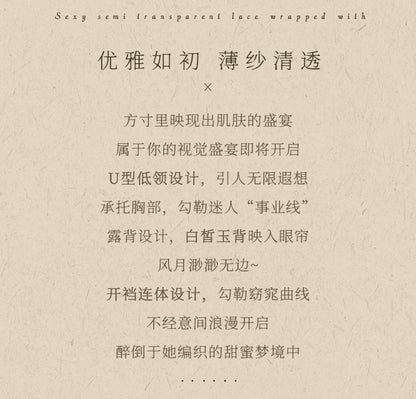 Sheer Open Crotch Swimsuit