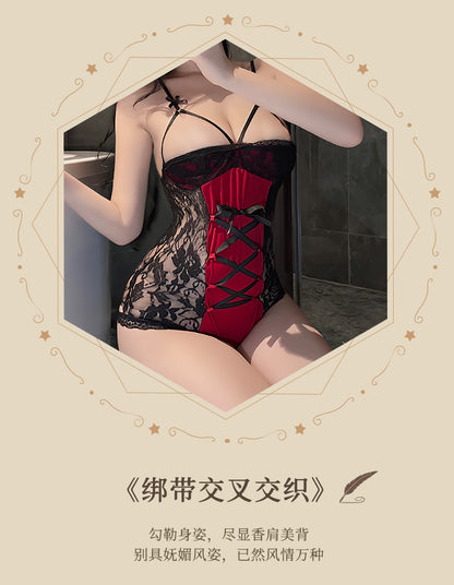 Red Lace Teddy Set