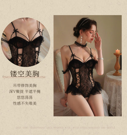 Sheer Lace Push-up Teddy