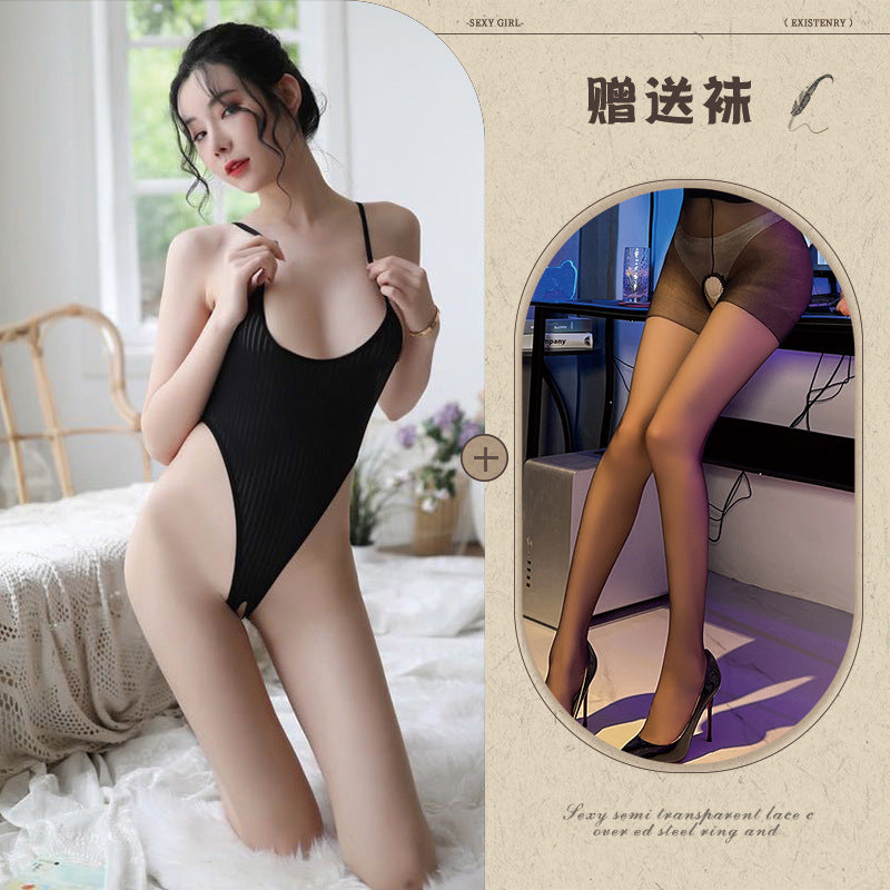 High-Slit Swimwear Bodysuit