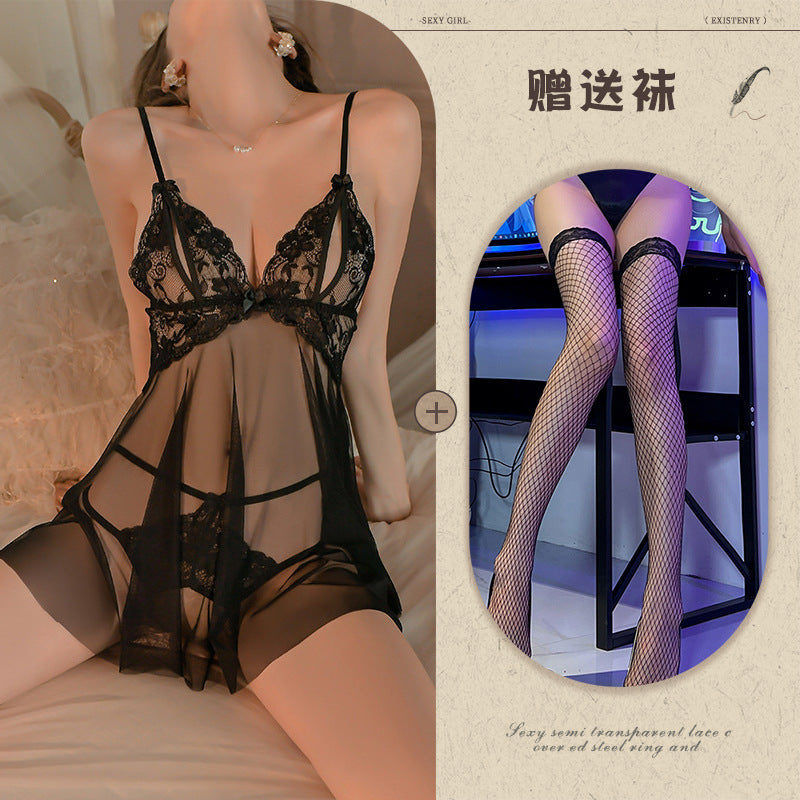 Plus Size Sheer Lace Nightdress