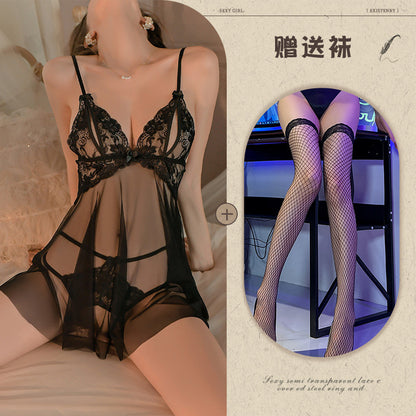 Plus Size Sheer Lace Nightdress