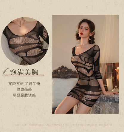 Striped Mesh Dress 