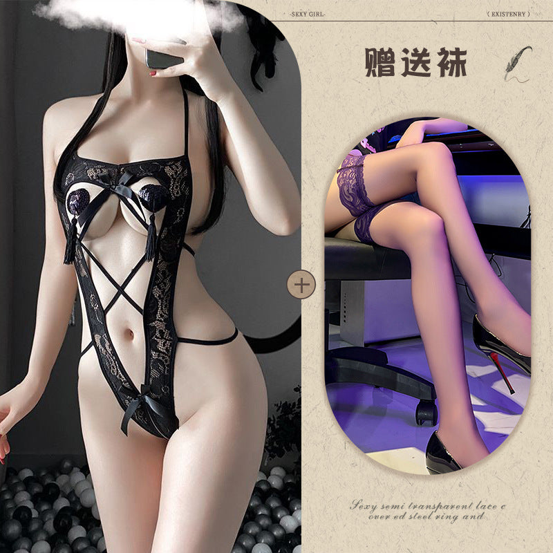 Sheer Open Crotch Teddy