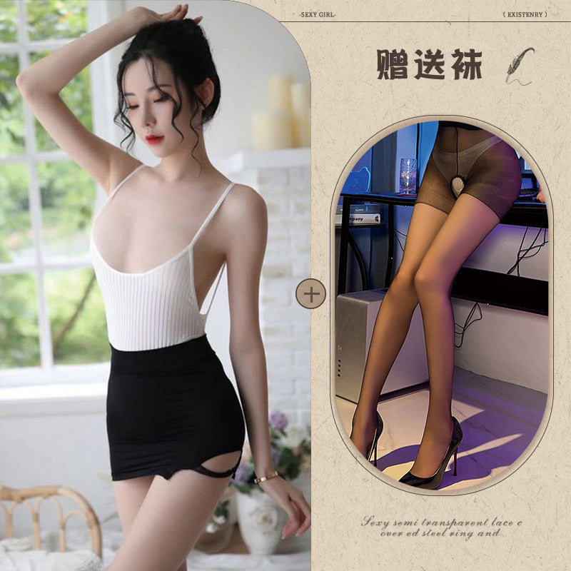 High-Slit Swimwear Bodysuit