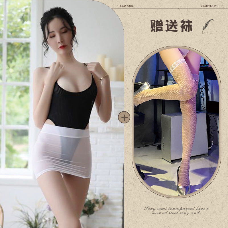 High-Slit Swimwear Bodysuit