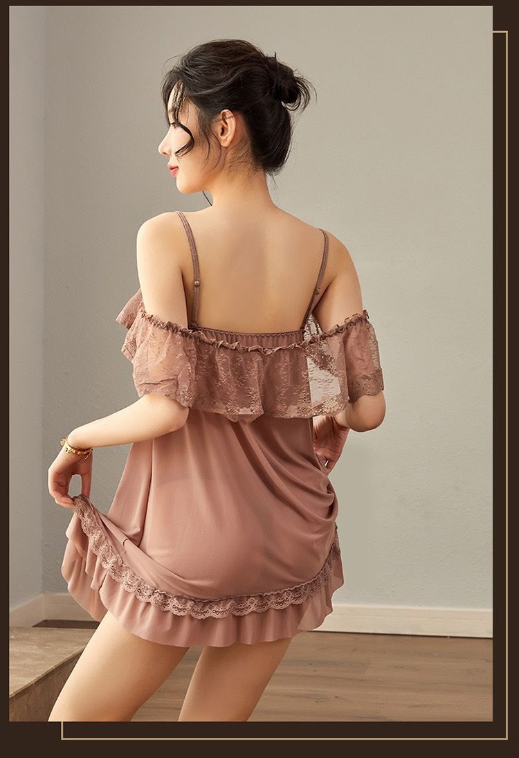 Sheer Chiffon Robe with Lace Trim