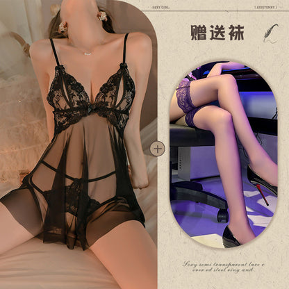 Plus Size Sheer Lace Nightdress