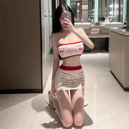 Text Print Swimsuit