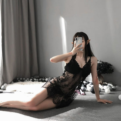 Push-Up Lace Chemise with Underwire