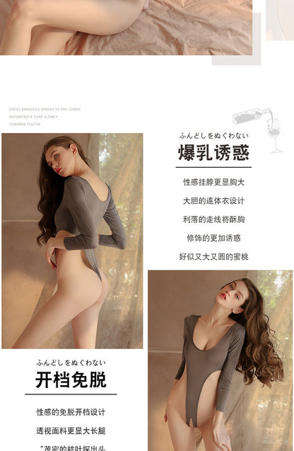 Open Crotch Silk Teddy