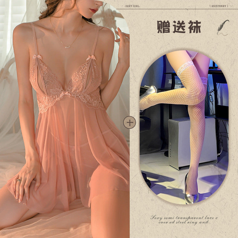 Plus Size Sheer Lace Nightdress