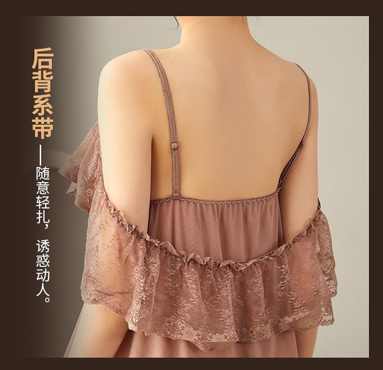 Sheer Chiffon Robe with Lace Trim