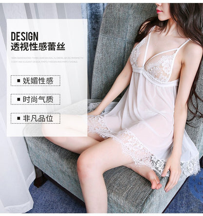 Nude-Tone Lace Pajama Se