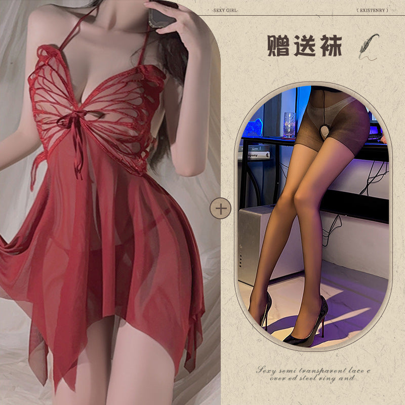Butterfly Sheer Lingerie Nightgown