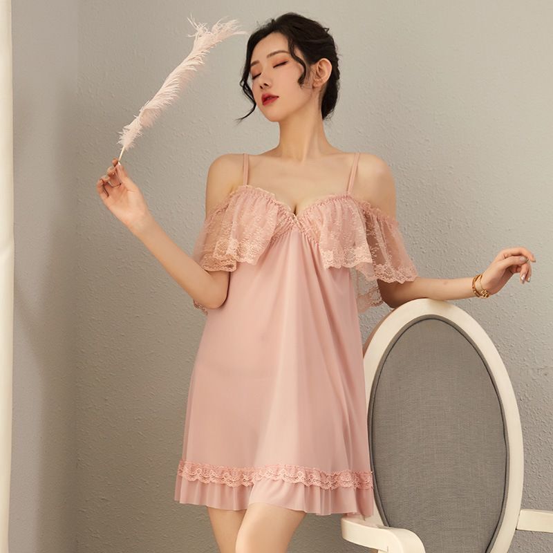 Sheer Chiffon Robe with Lace Trim