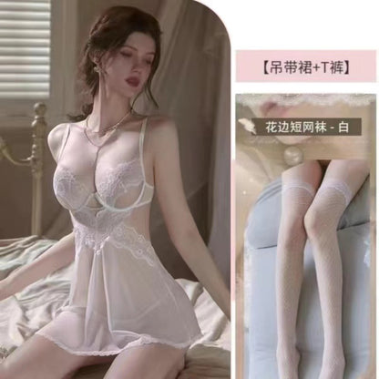 Sexy Women's Pajamas Lace Slim Strap Home Nightdress
